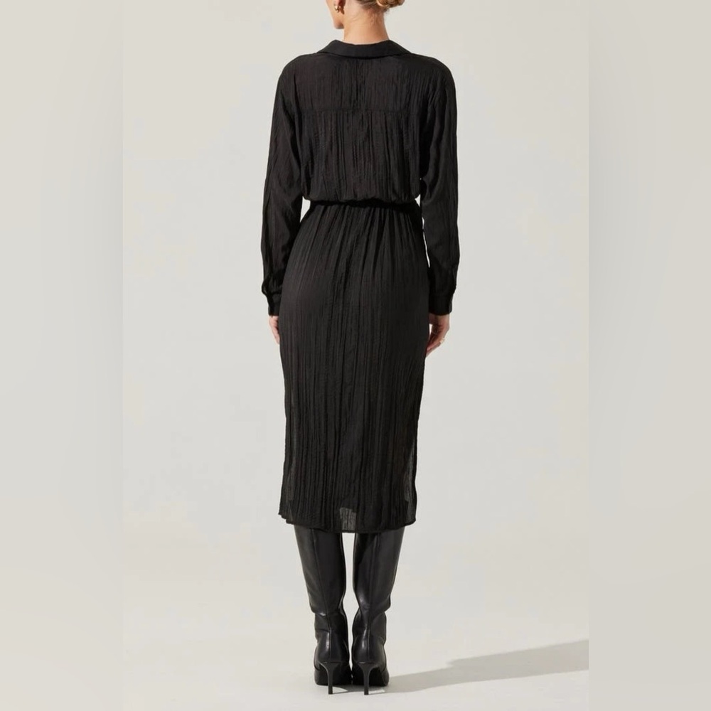 NWOT Astr Black Long Sleeve Sheer Maxi Dress - Picture 2 of 8